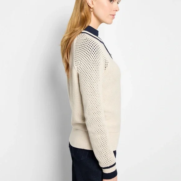 NIC + ZOE COTTON MESH ZIPPED UP CARDIGAN
(Size large) - Picture 3 of 11